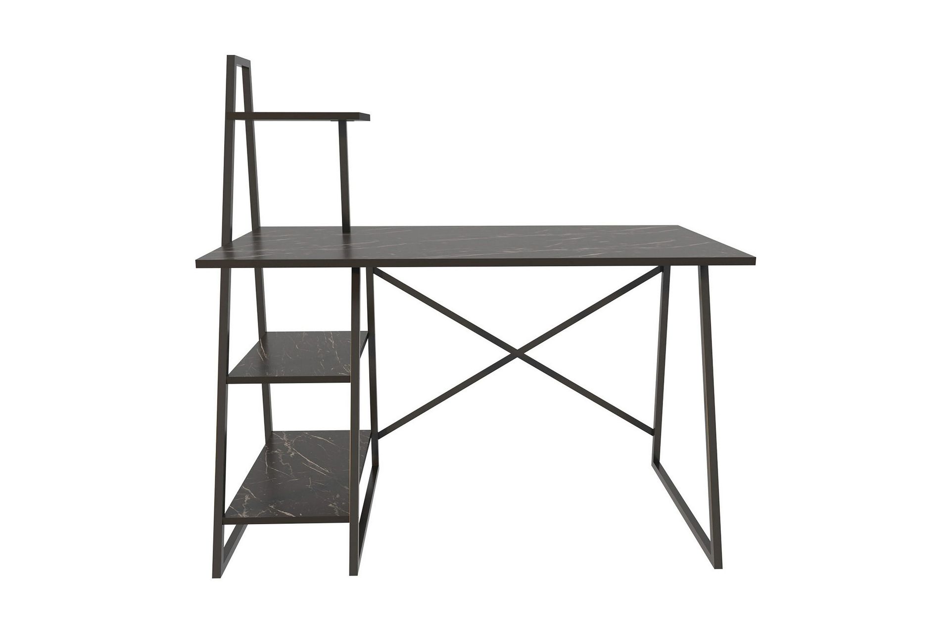Andifli Skrivbord 60x120x120 cm med förvaring - Svart — Chilli