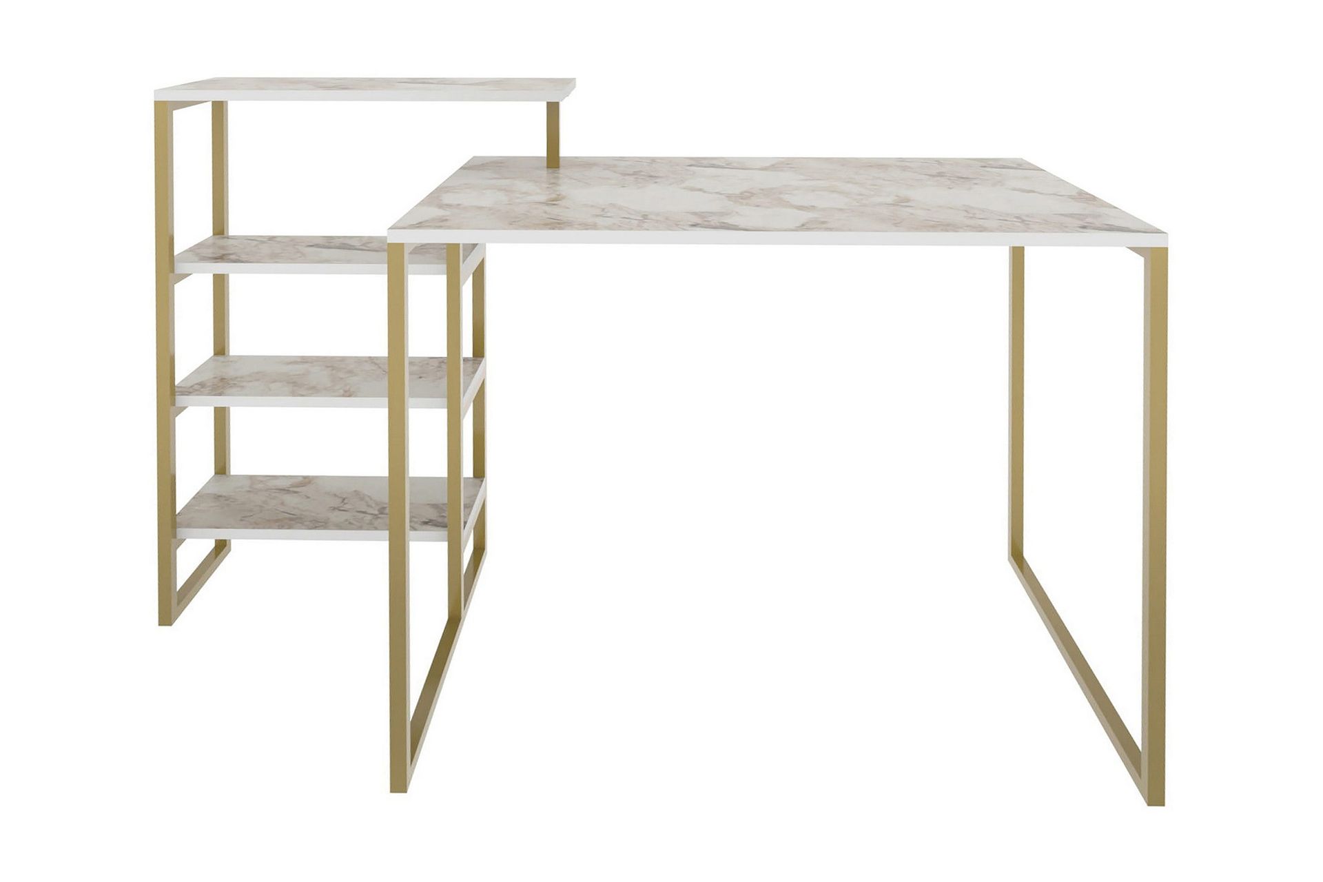 Andifli Skrivbord 60x76,8x133 cm med förvaring - Guld — Chilli