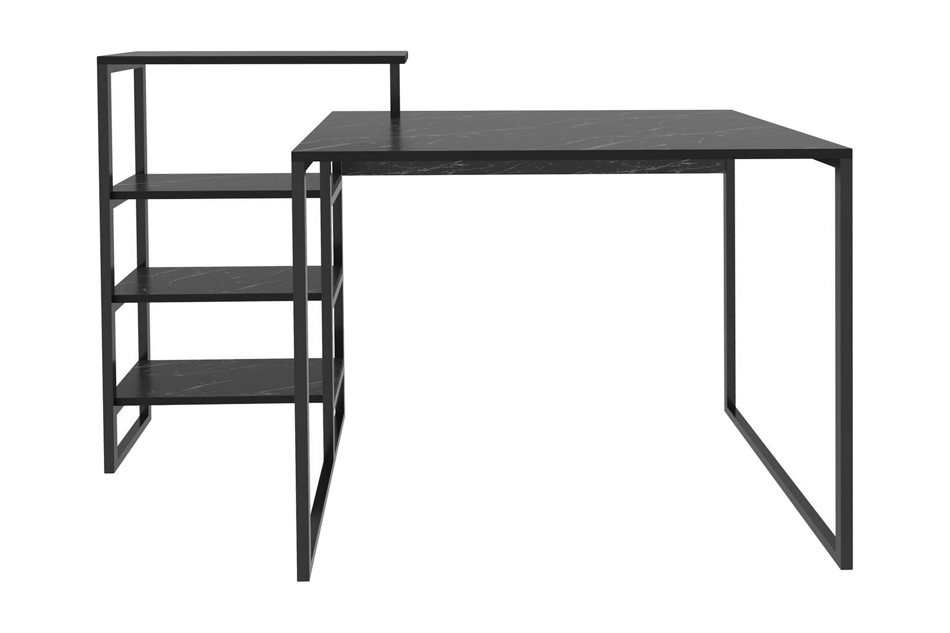 Andifli Skrivbord 60x76,8x133 cm med förvaring - Svart — Chilli