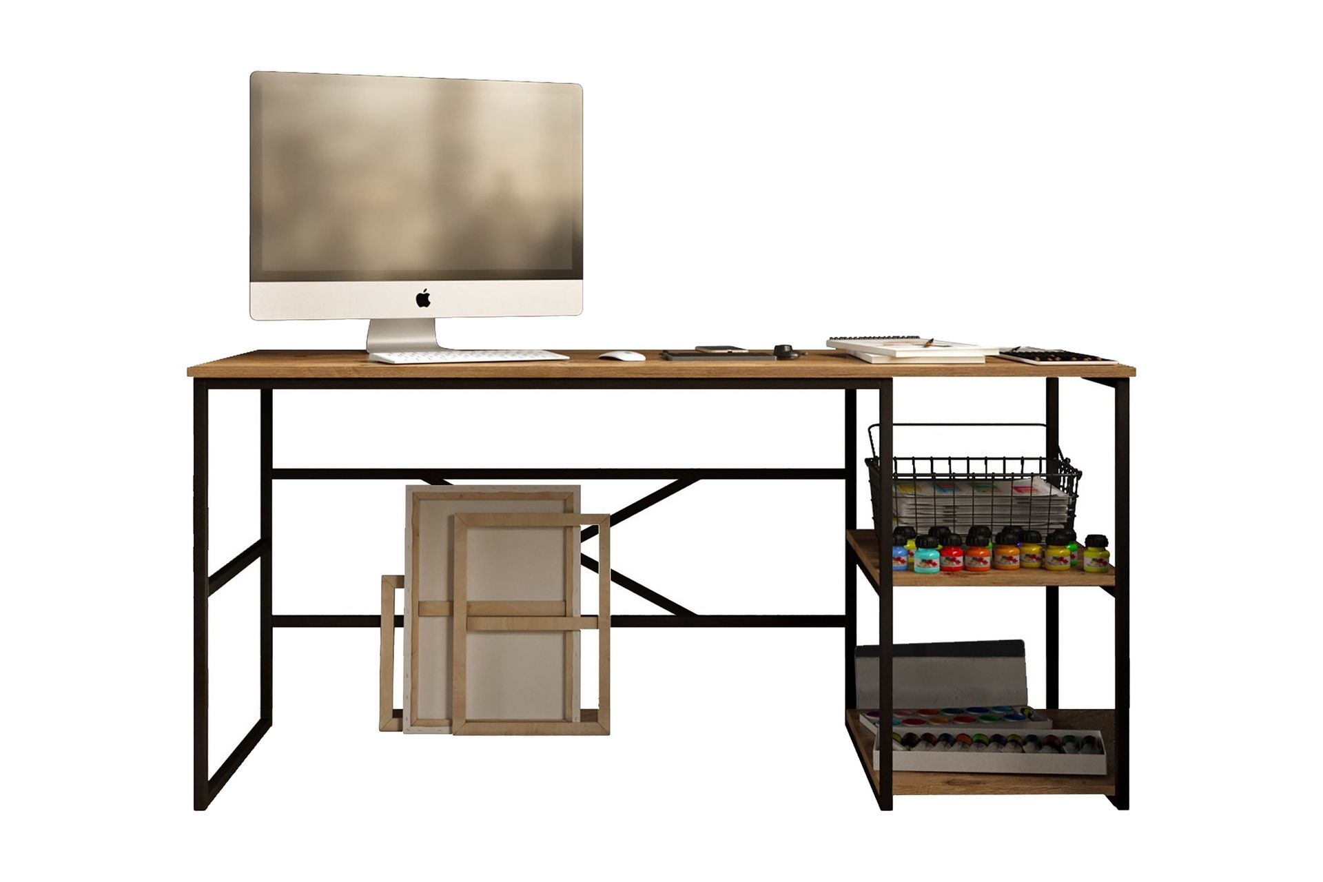 Parythe Skrivbord 160x75x160 cm med förvaring - Grön — Chilli
