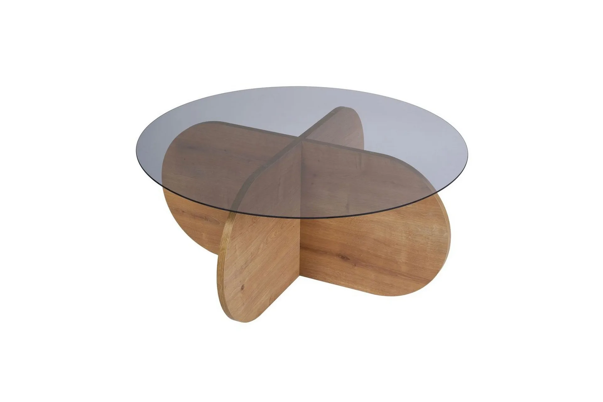 Soffbord Aeris 75 cm med Glasskiva - Safir Ek / Rök — Chilli