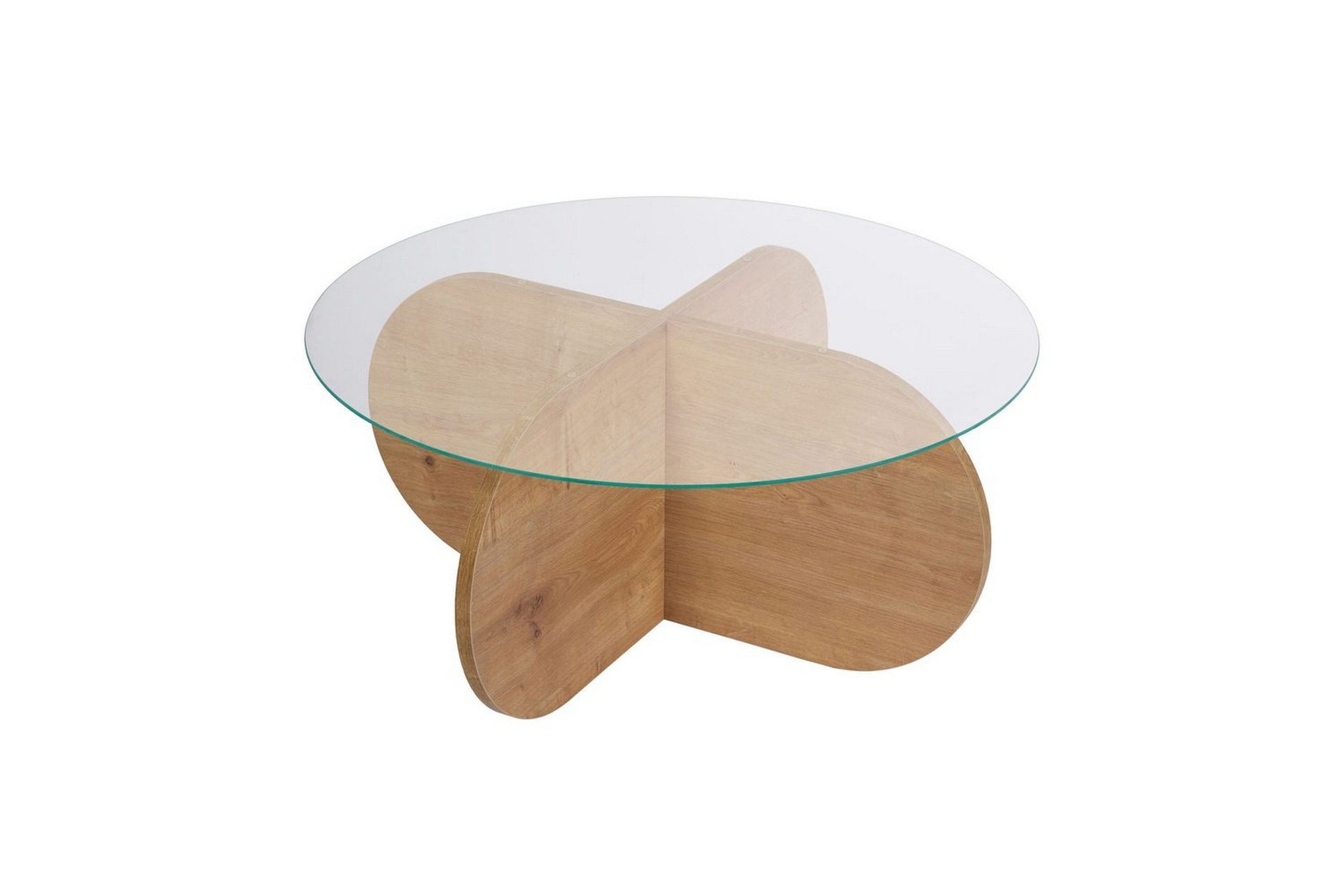 Soffbord Aeris 75 cm med Glasskiva - Safir Ek / Transparent — Chilli