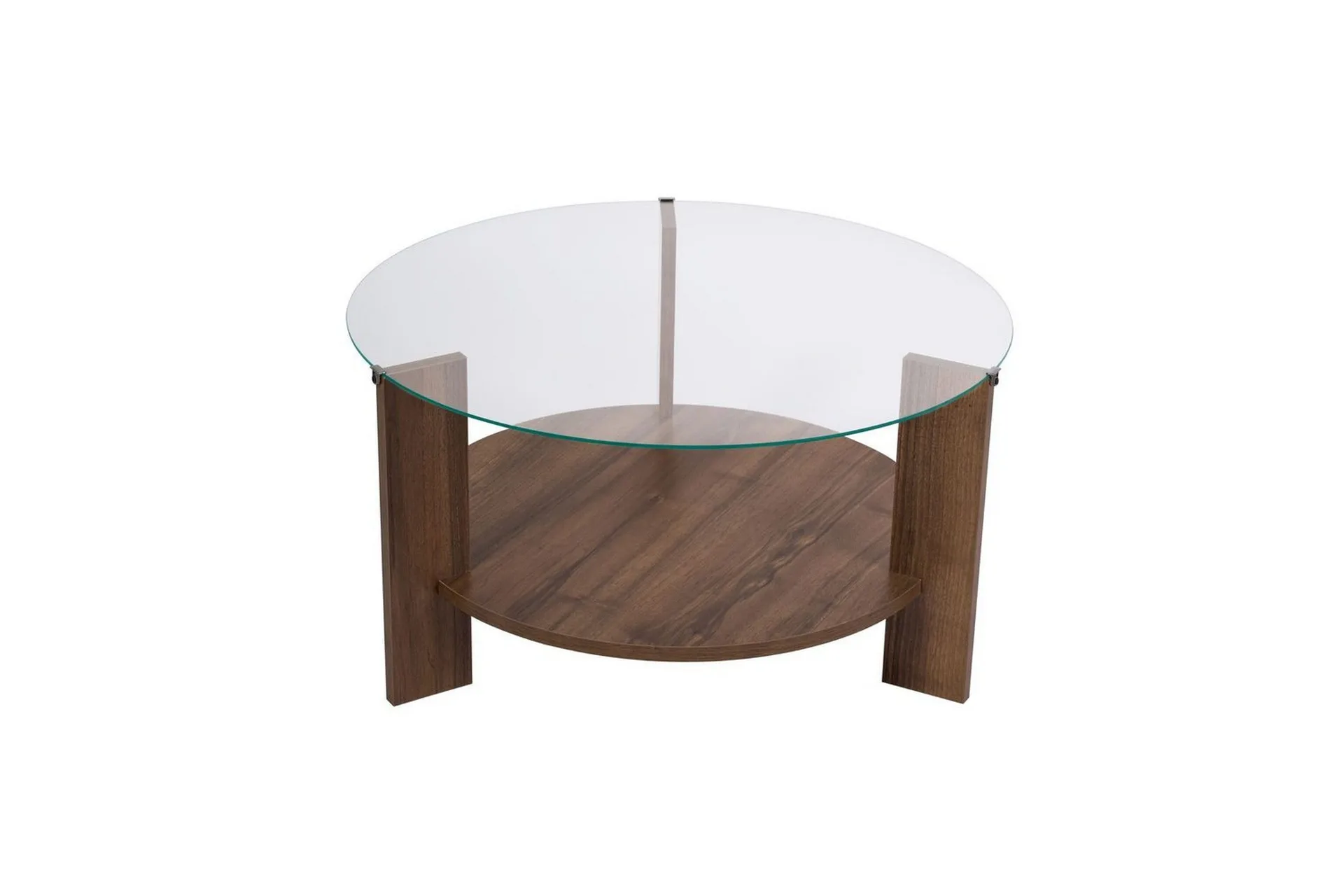 Soffbord Clara 75 cm med Glasskiva - Valnöt / Transparent — Chilli