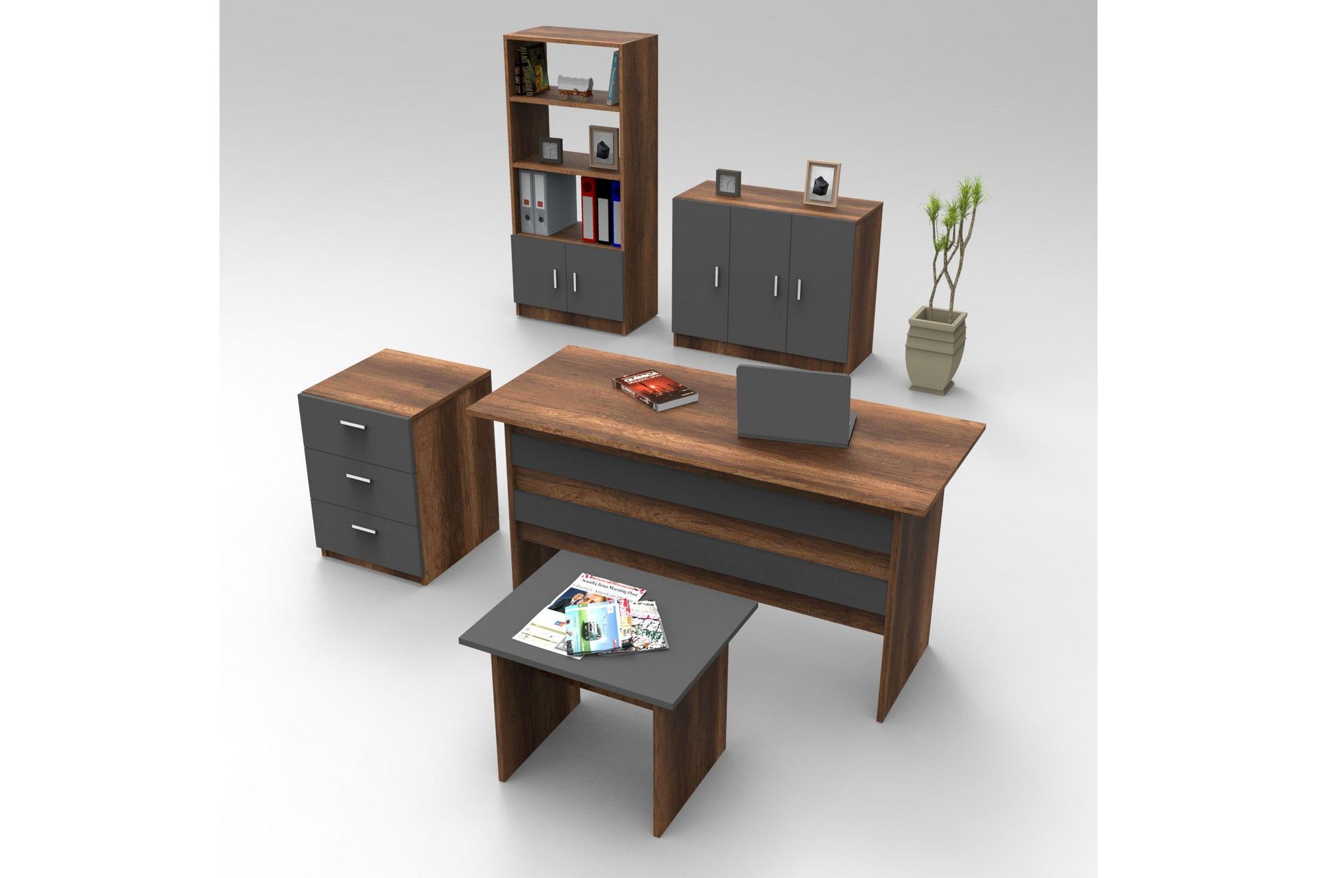 Belloch Möbelset Kontor - Teak/Antracit — Chilli