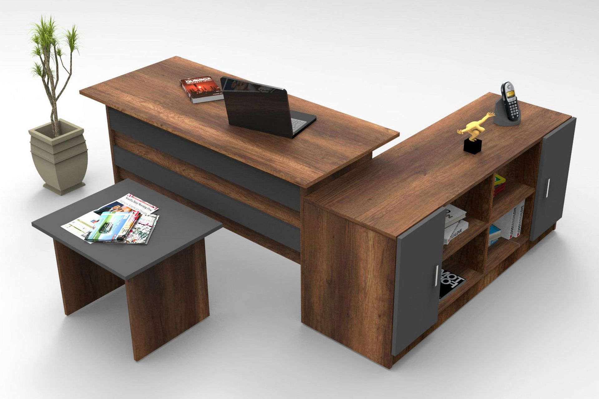 Mosgam Möbelset Kontor - Teak/Antracit — Chilli