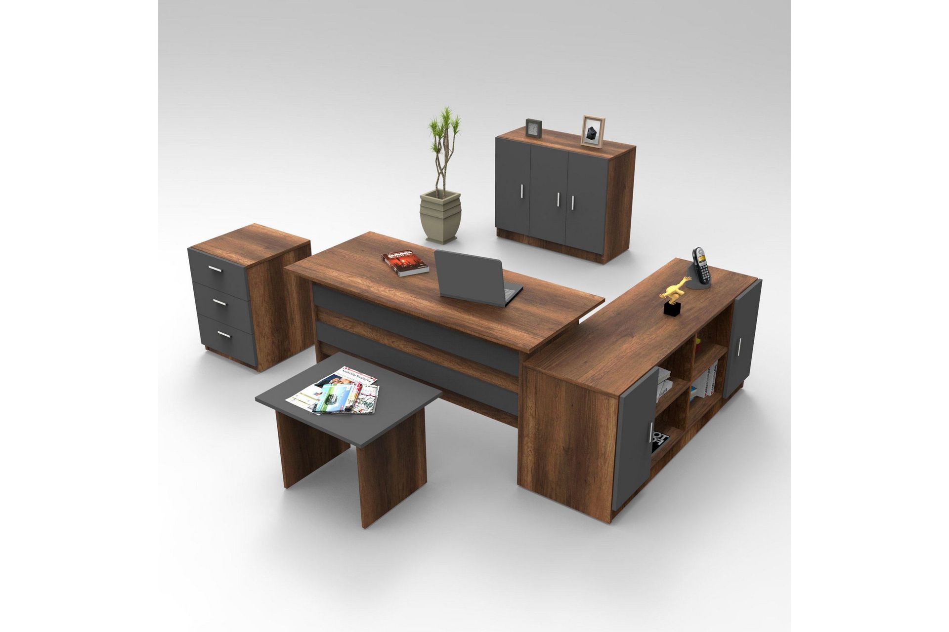 Saratella Möbelset Kontor - Teak/Antracit — Chilli