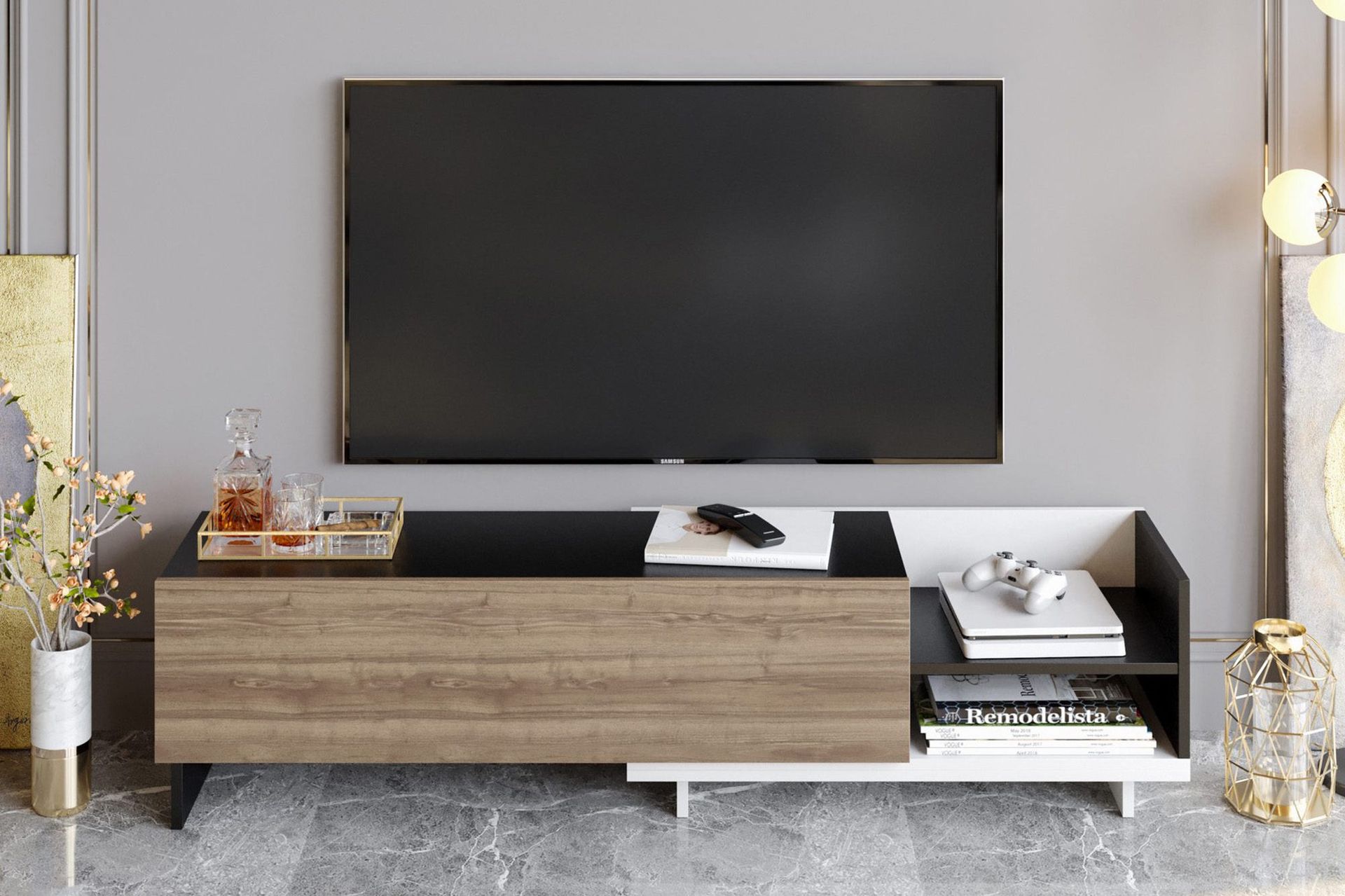 Andifli Tv-bänk 165x41 cm - Vit (Art.nr 1667803) — Chilli