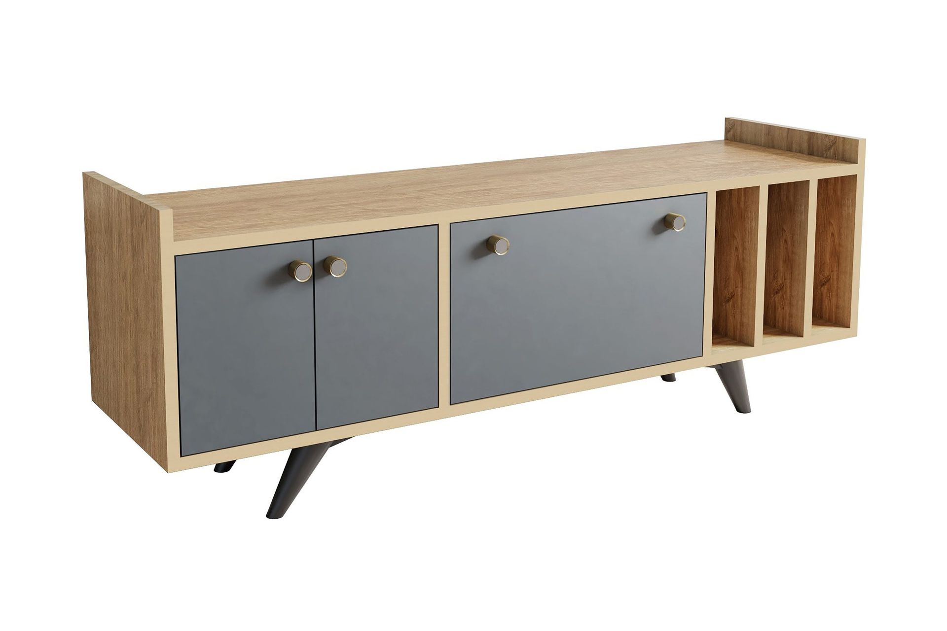 Midelt Tv-bänk 150 cm - Antracit/Natur — Chilli