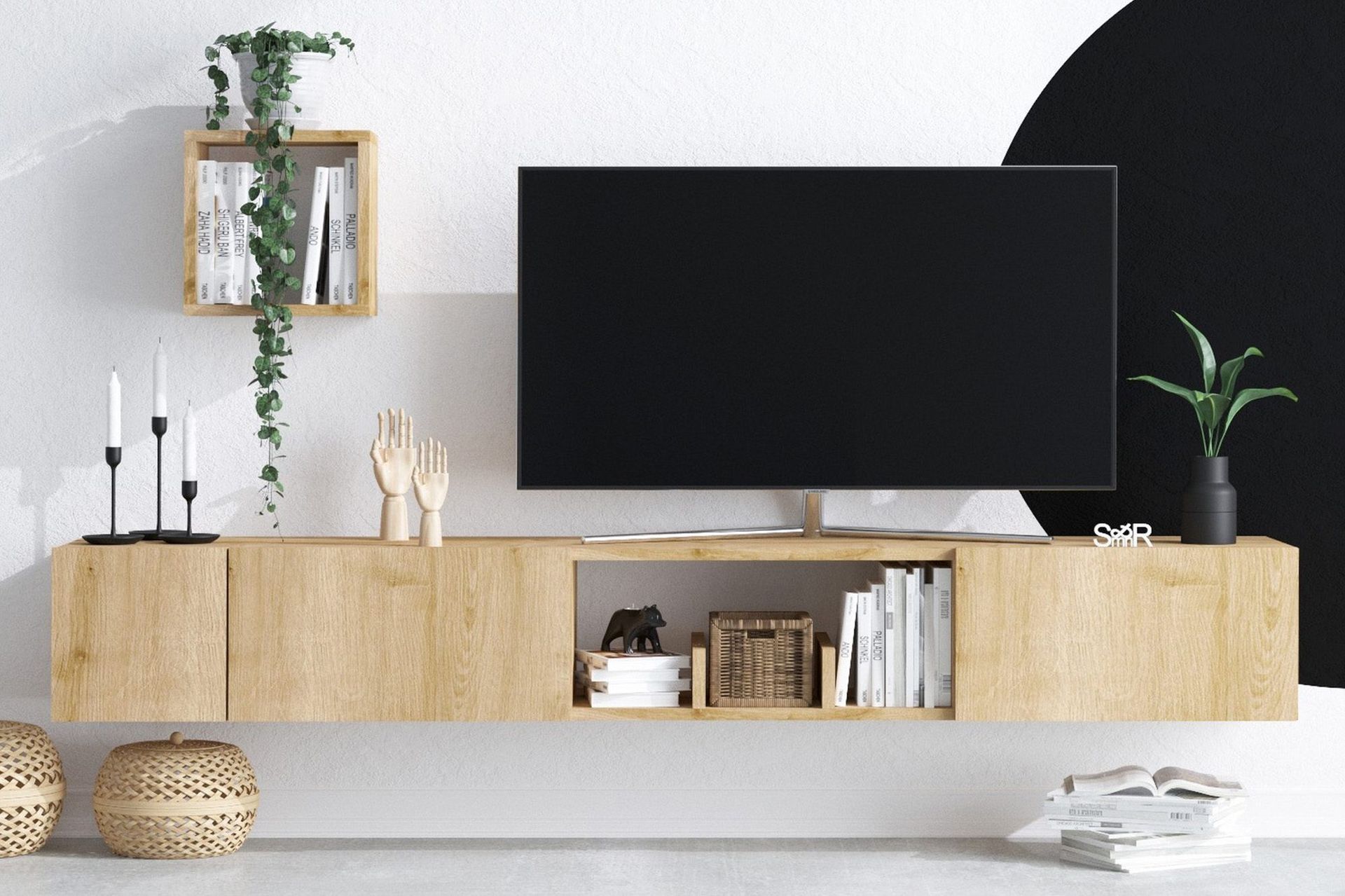 Desgrar Tv-möbelset 180x25 cm - Natur (Art.nr 1668551) — Chilli