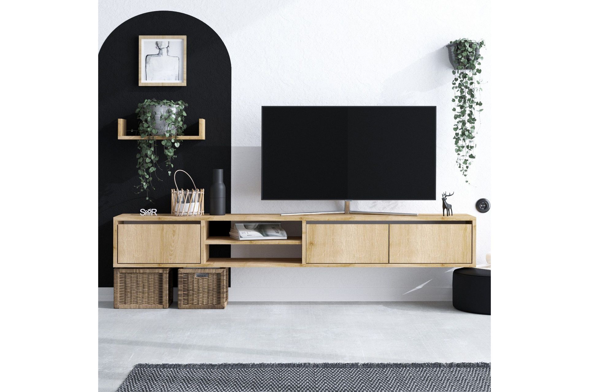 Desgrar Tv-möbelset 180x25 cm - Natur (Art.nr 1668305) — Chilli