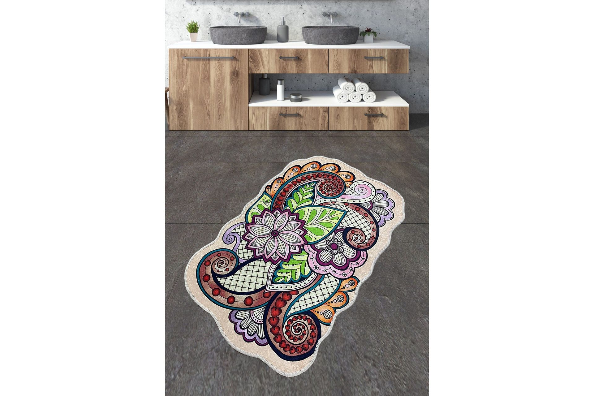 Nibo Badrumsmatta 70x120 cm Rektangulär - Flerfärgad — Chilli