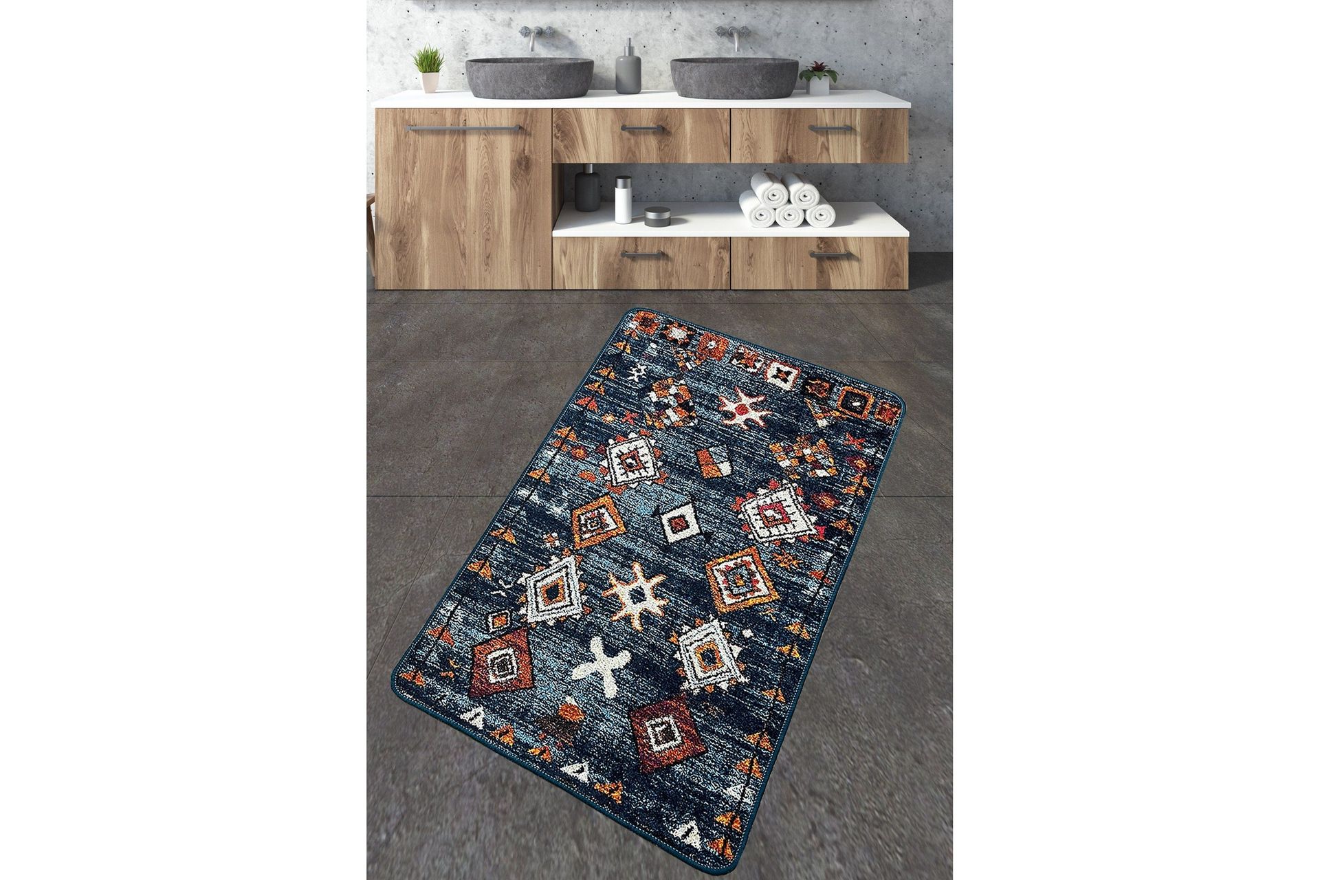 Nikkhar Badrumsmatta 70x120 cm Rektangulär - Flerfärgad — Chilli