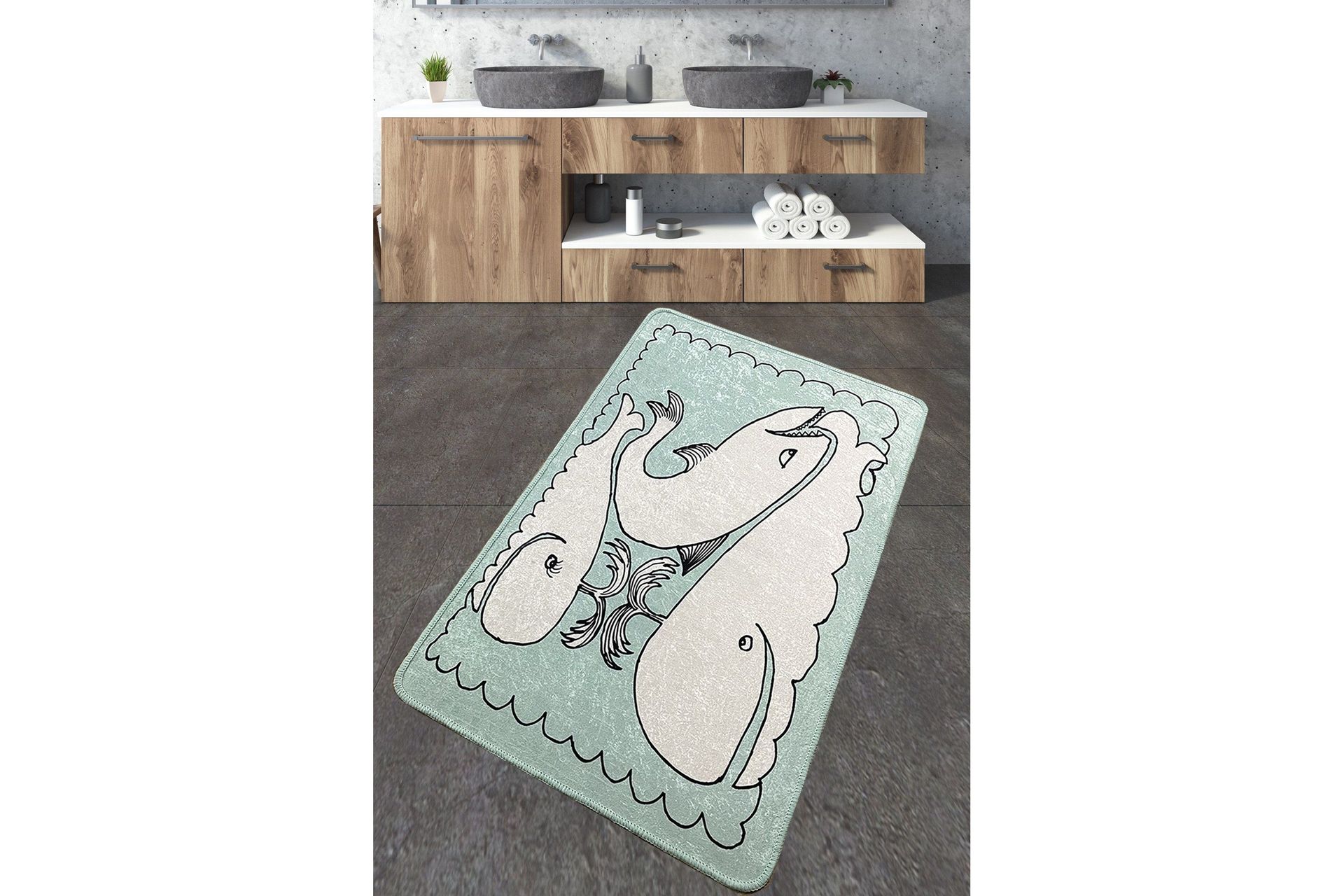 Niku Badrumsmatta 70x120 cm Rektangulär - Flerfärgad — Chilli