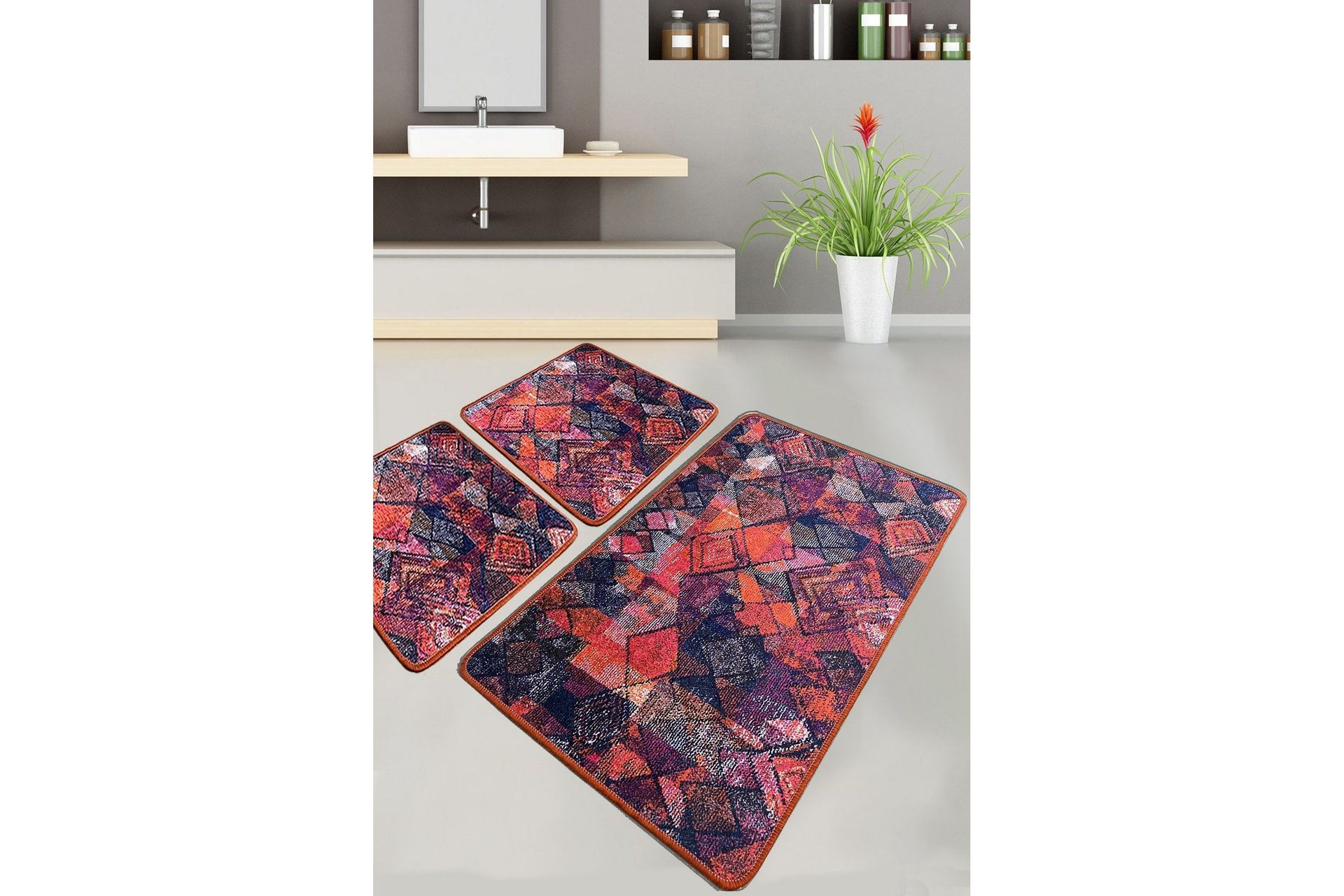 Nilam Badrumsmatta 60x100 cm Rektangulär - Flerfärgad (Art.nr 1768473) — Chilli