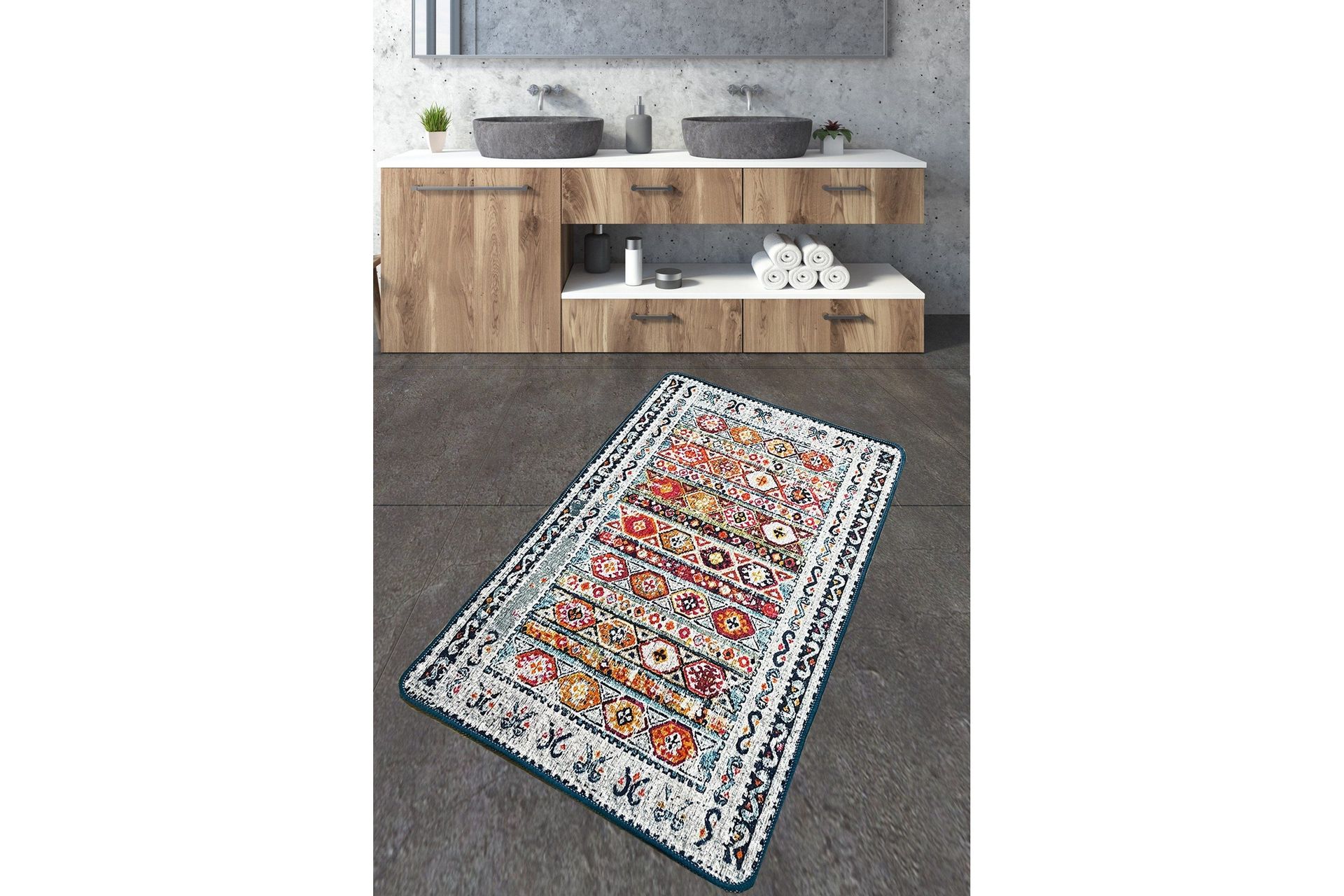 Nini Badrumsmatta 70x120 cm Rektangulär - Flerfärgad — Chilli