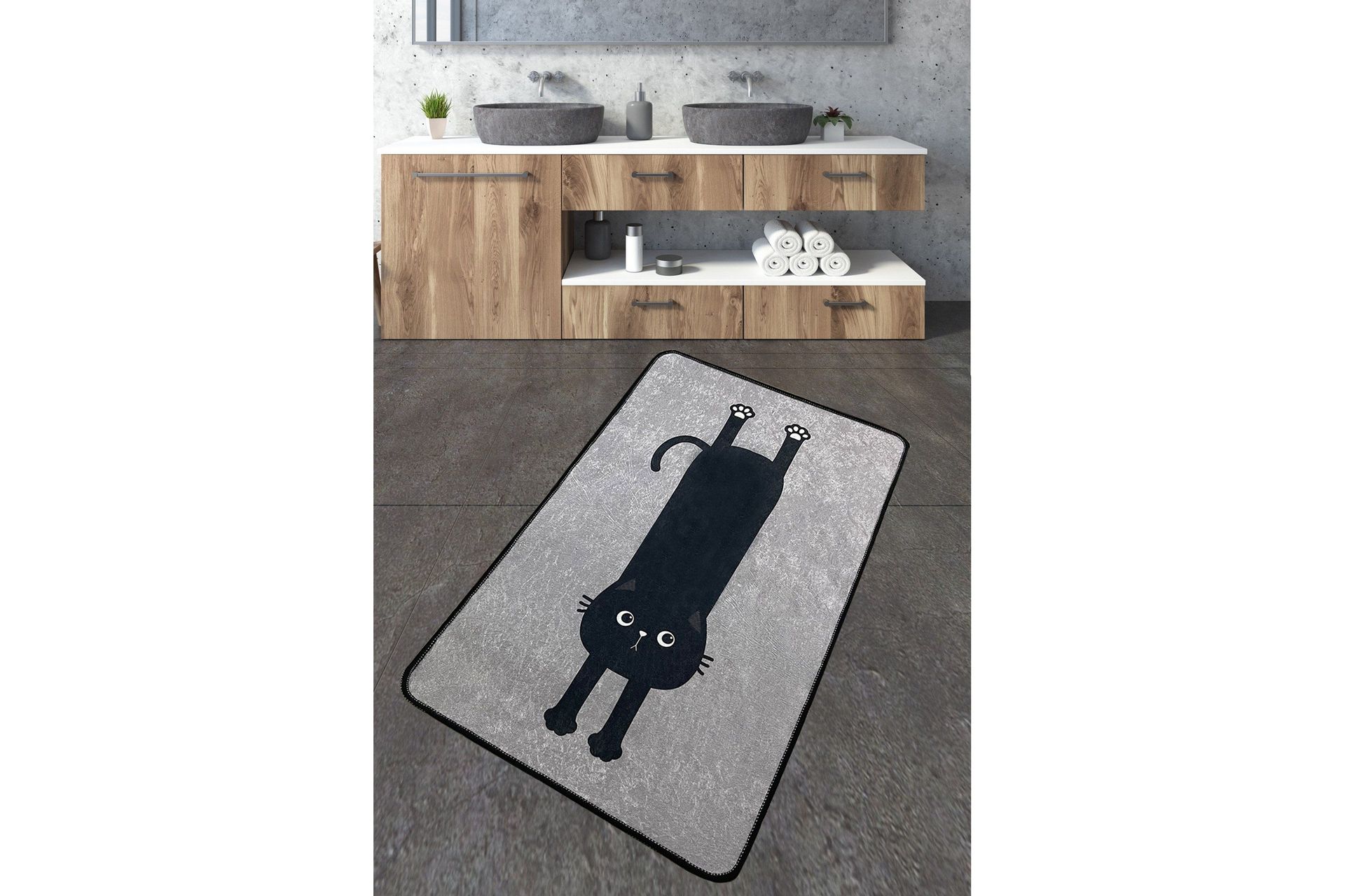Nintai Badrumsmatta 70x120 cm Rektangulär - Grå — Chilli