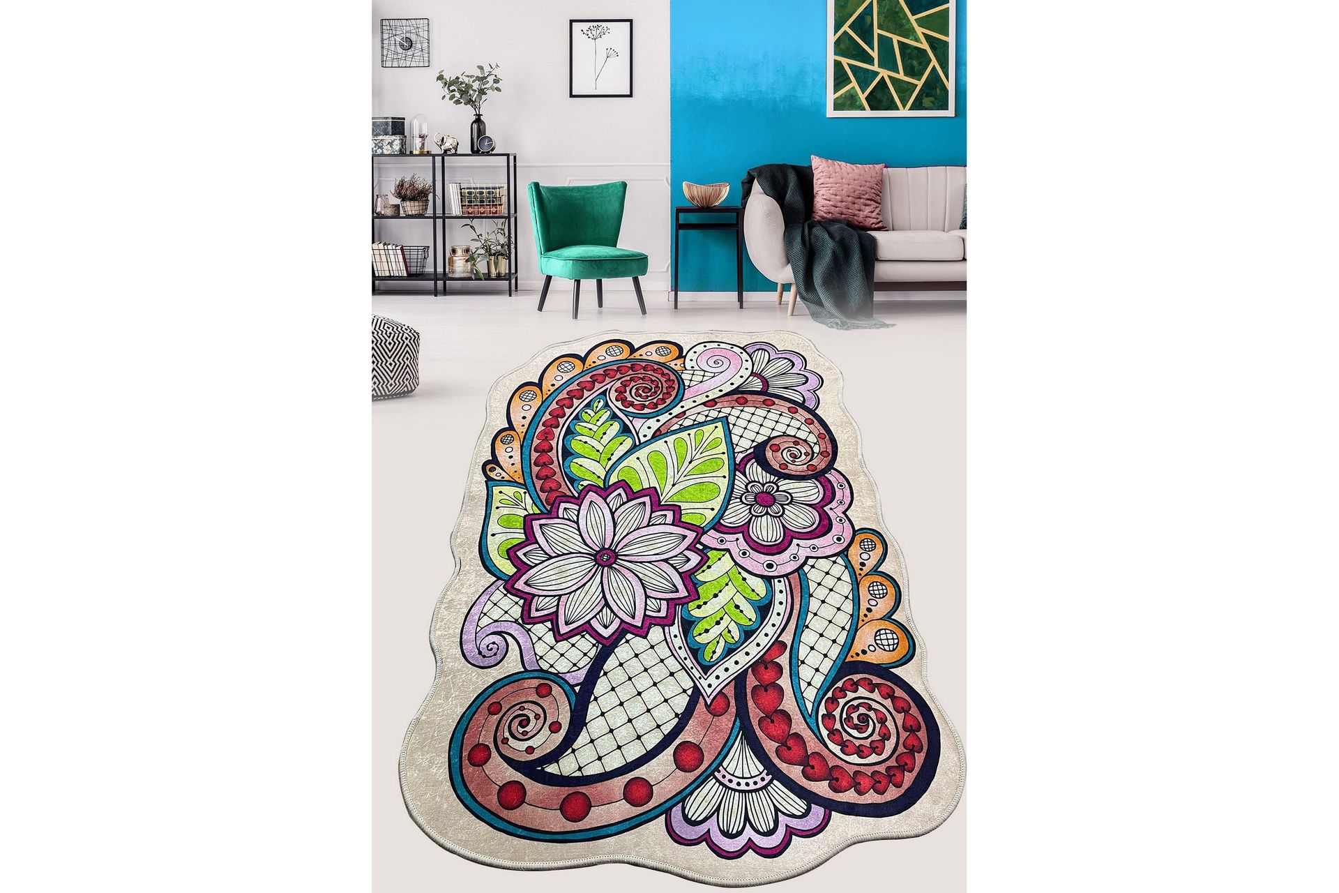 Nibo Gångmatta 80x100 cm Rektangulär - Flerfärgad — Chilli
