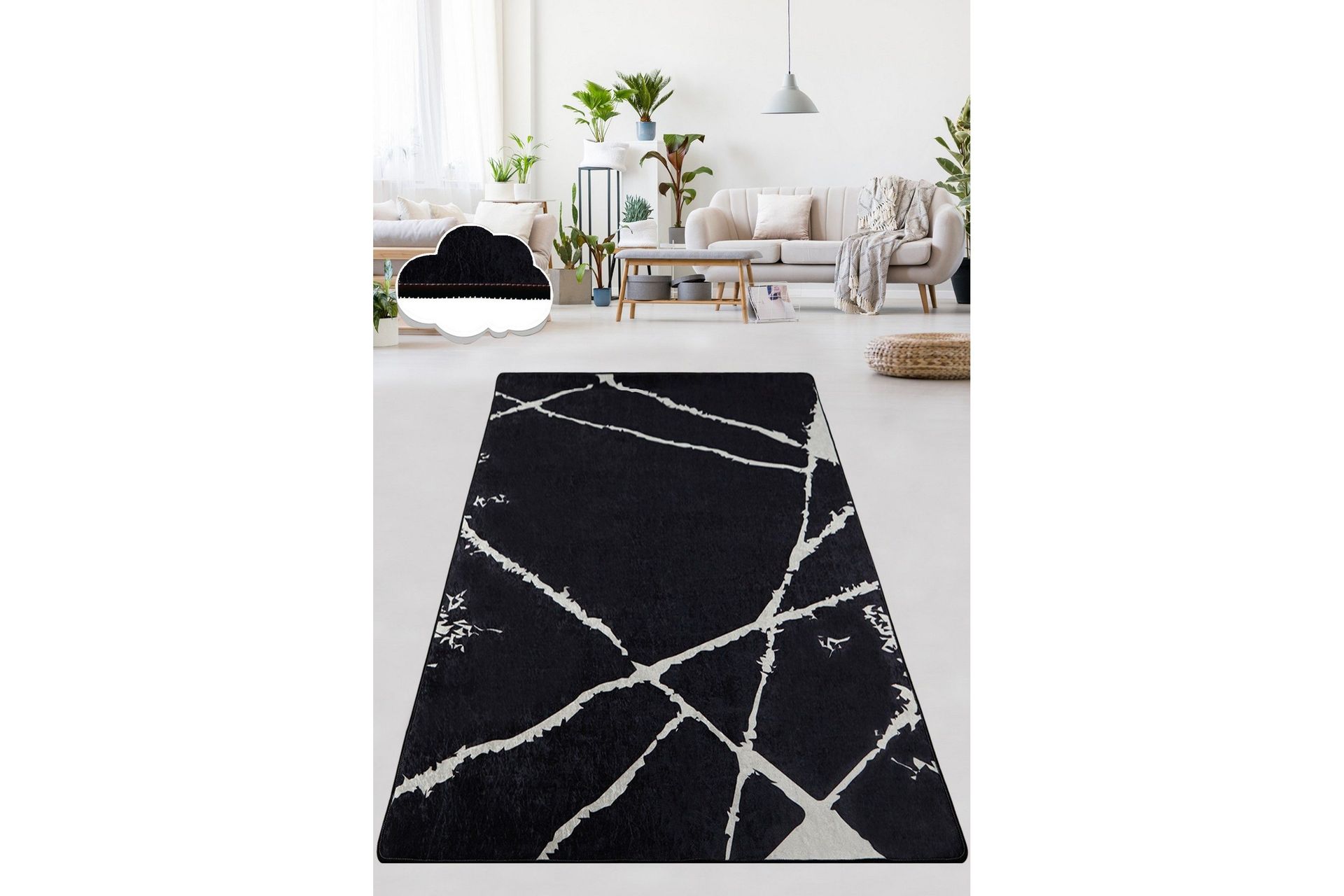 Chilai Matta 100x300 cm - Svart/Vit (Art.nr 1193898) — Chilli