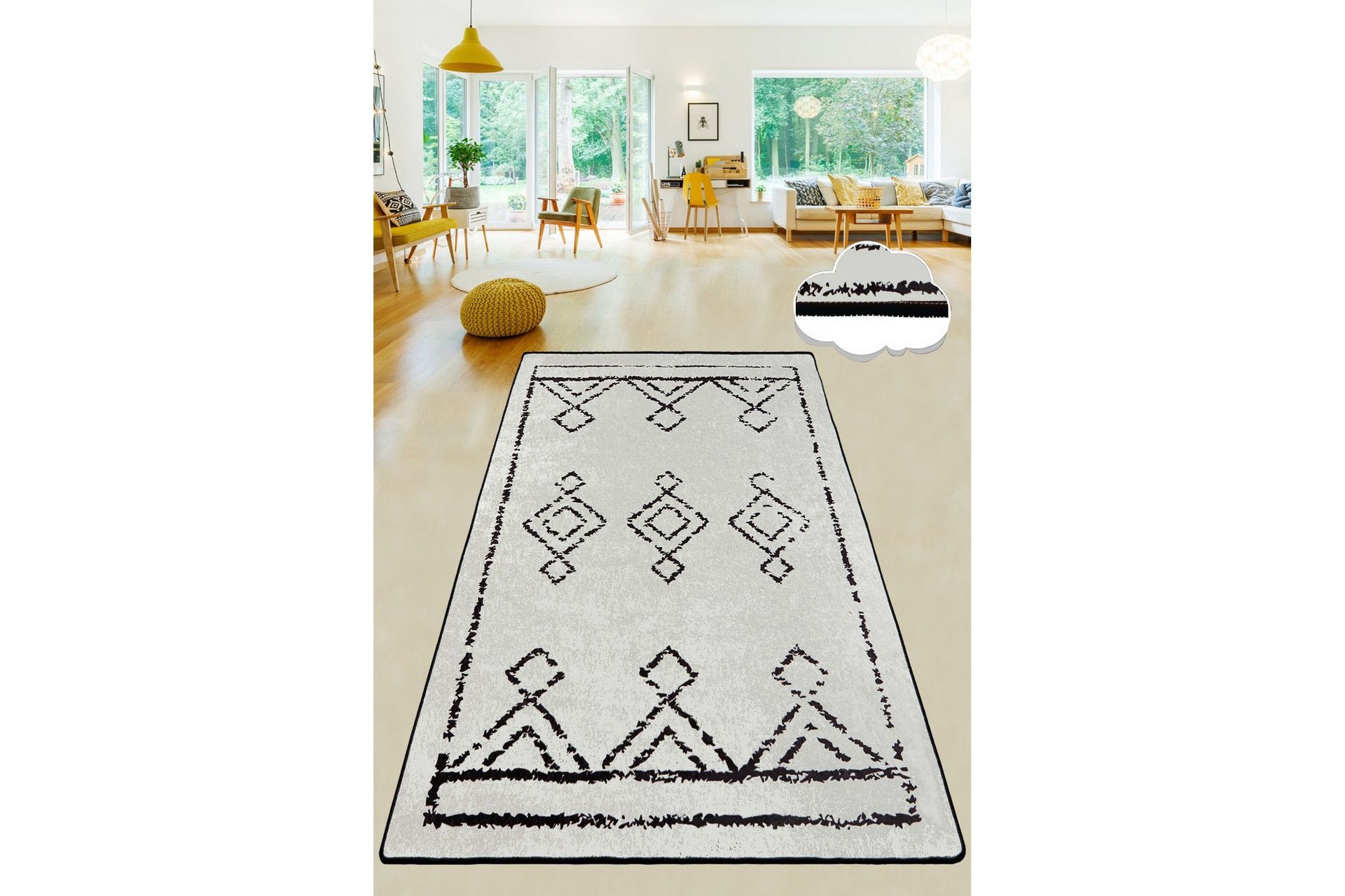 Chilai Matta 80x100 cm - Svart/Vit (Art.nr 1190348) — Chilli