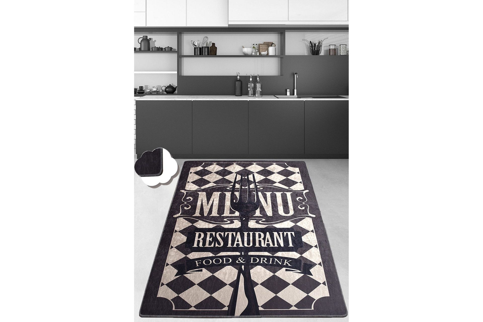 Chilai Matta 80x120 cm - Svart/Cremevit — Chilli
