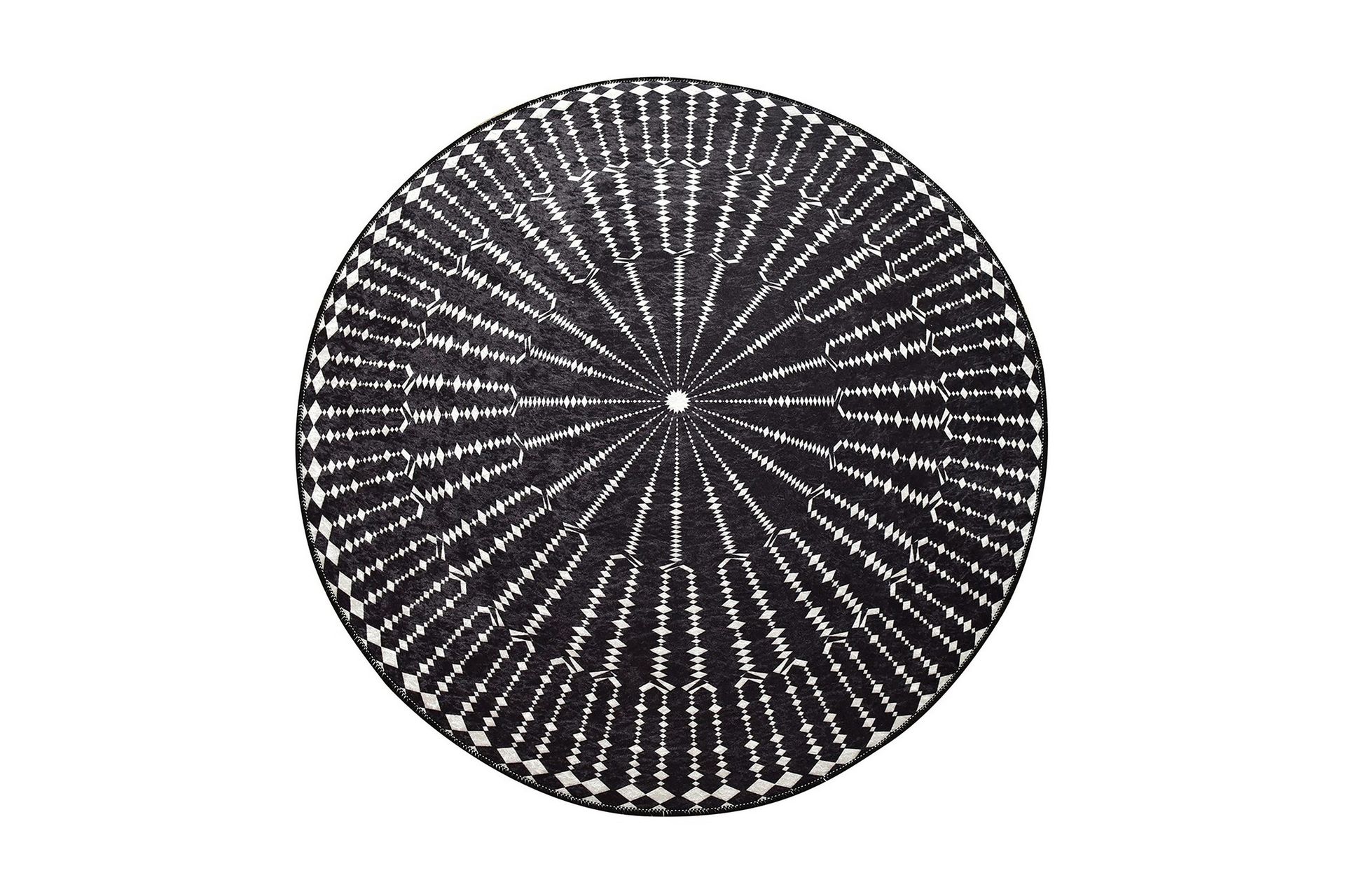 Chilai Matta 100 cm Rund - Svart/Vit (Art.nr 1195040) — Chilli