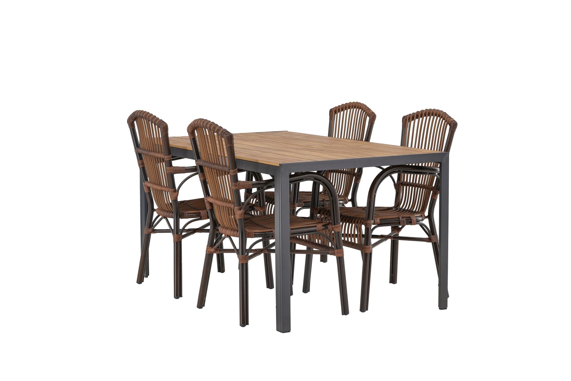 Break Matgrupp 150 cm + 4 st Galera Karmstolar Brun - Brun — Venture Home